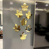 3D Acrylic Maple Leaf Mirror Wall Art  (Pack of 10)